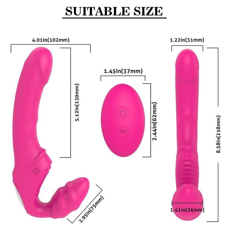 Dildo Doble Vibrador Strapless Control Remoto Nana-1