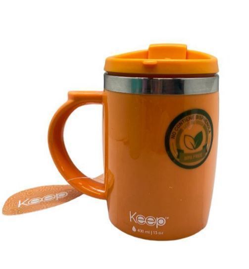 MUG TERMO COLORES 400ML KEEP naranja-0