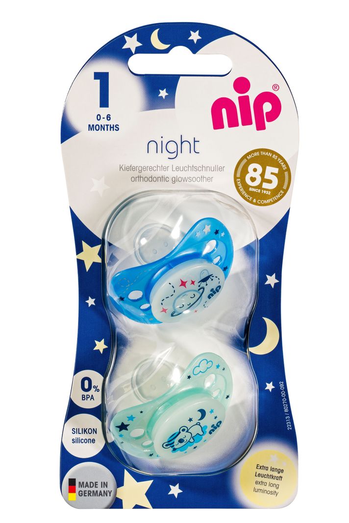 Chupete Night Silicona Oso Planeta 0-6 meses Nip-0