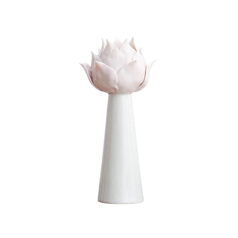 Candelabro del juego te de rosas grande Blanco