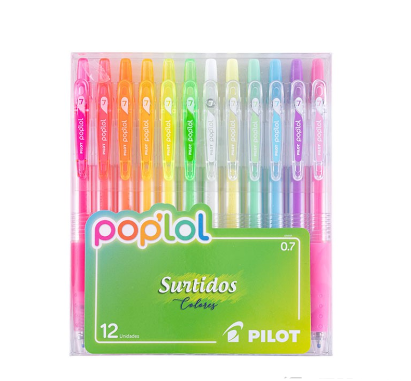 Set 12 Lapiz gel POPLOL 0,7 Tutti Frutti Pilot -0