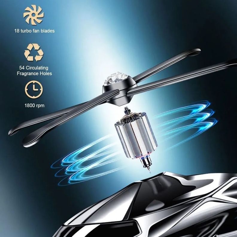 Aromático Auto Tipo Helicóptero Solar Hélice Gira Con El Sol-3