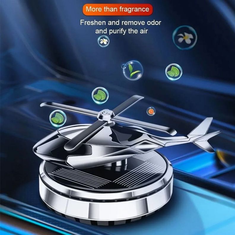 Aromático Auto Tipo Helicóptero Solar Hélice Gira Con El Sol-1