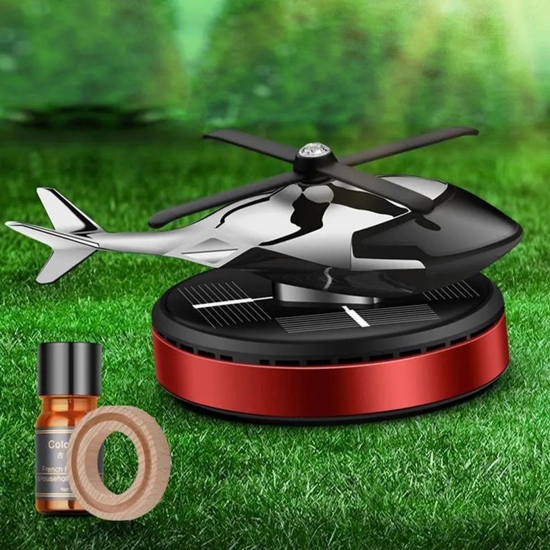 Aromático Auto Tipo Helicóptero Solar Hélice Gira Con El Sol-6