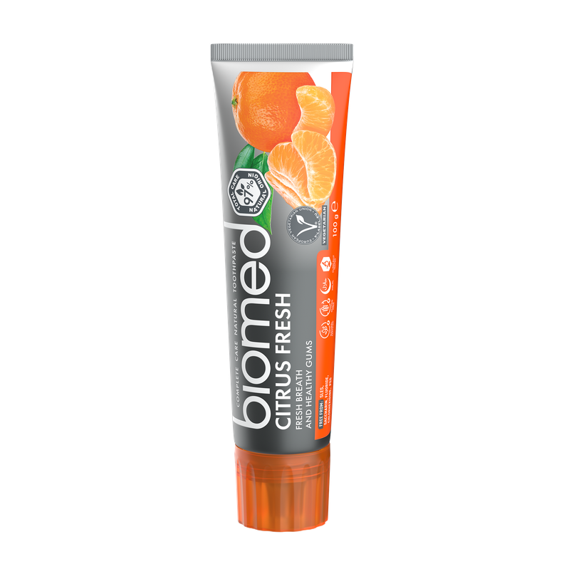 pasta dental natural BIOMED Citrus Fresh 100g, para toda la familia-1