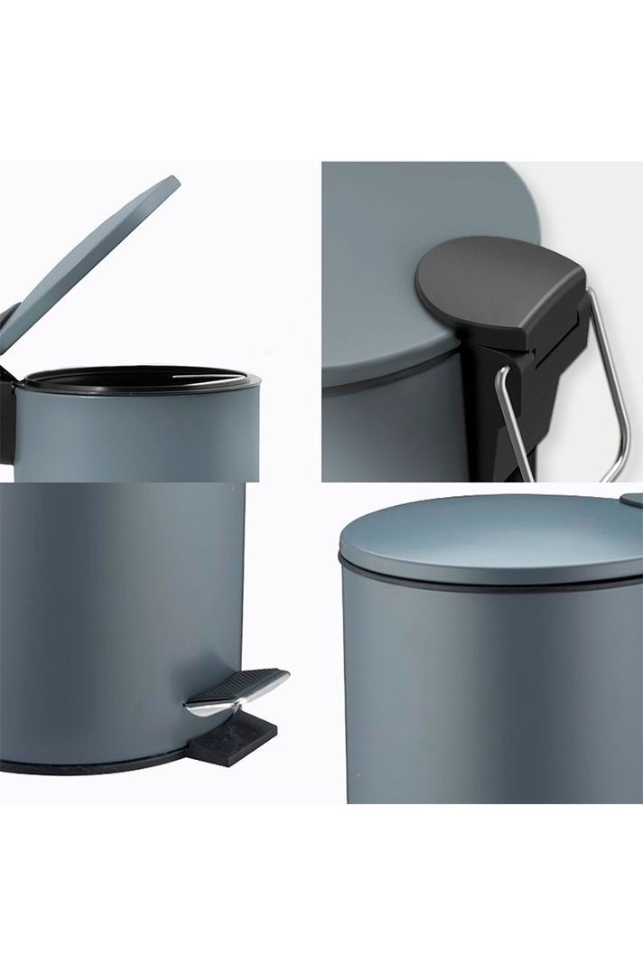 Basurero 3 L Acero Gris-4