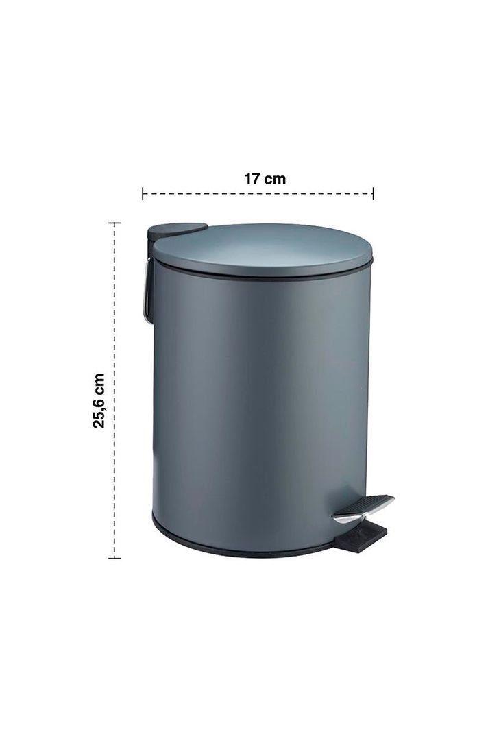 Basurero 3 L Acero Gris-2