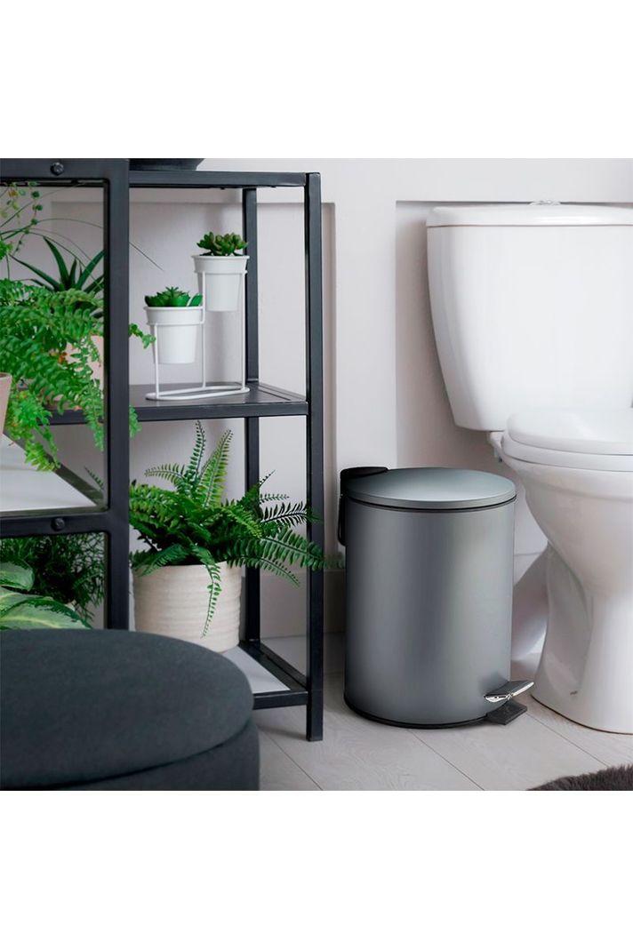 Basurero 3 L Acero Gris-1