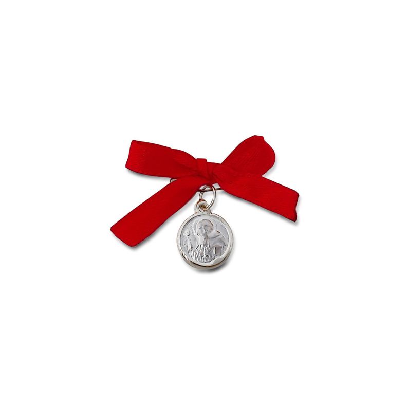 Colgante San Benito Plata Fina 925 Cinta Roja Rojo
