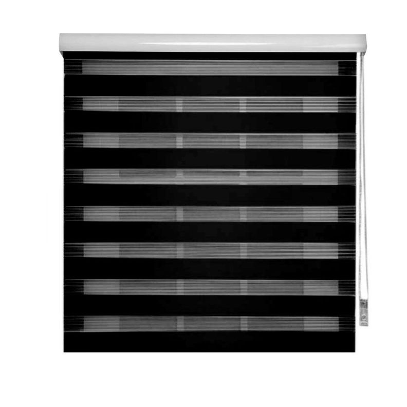 Cortina Roller Duo Zebra Dia Noche 100 X 200 Cm Negro-0
