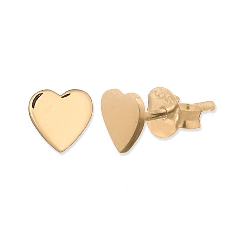 Aros Aritos Corazon Plata Con Baño De Oro - Mabelita-0
