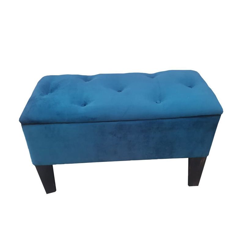 Banqueta Baul HVM Azul Marino Felpa-0
