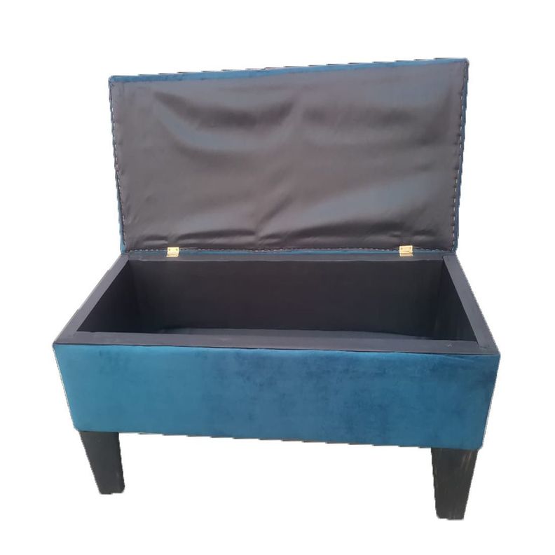 Banqueta Baul HVM Azul Marino Felpa-3
