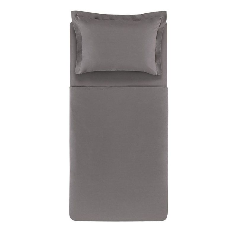 Juego de sábanas Karsten Liss 1.5 plazas 180 hilos Gris-1