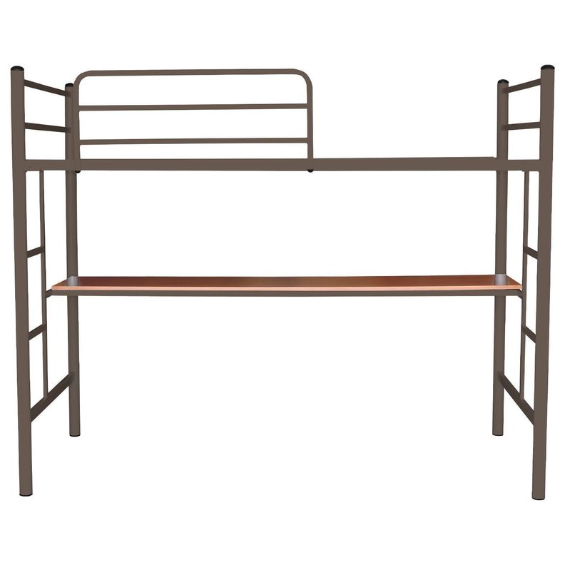 Cama Alta 1.5 Castaño Con Escritorio-0