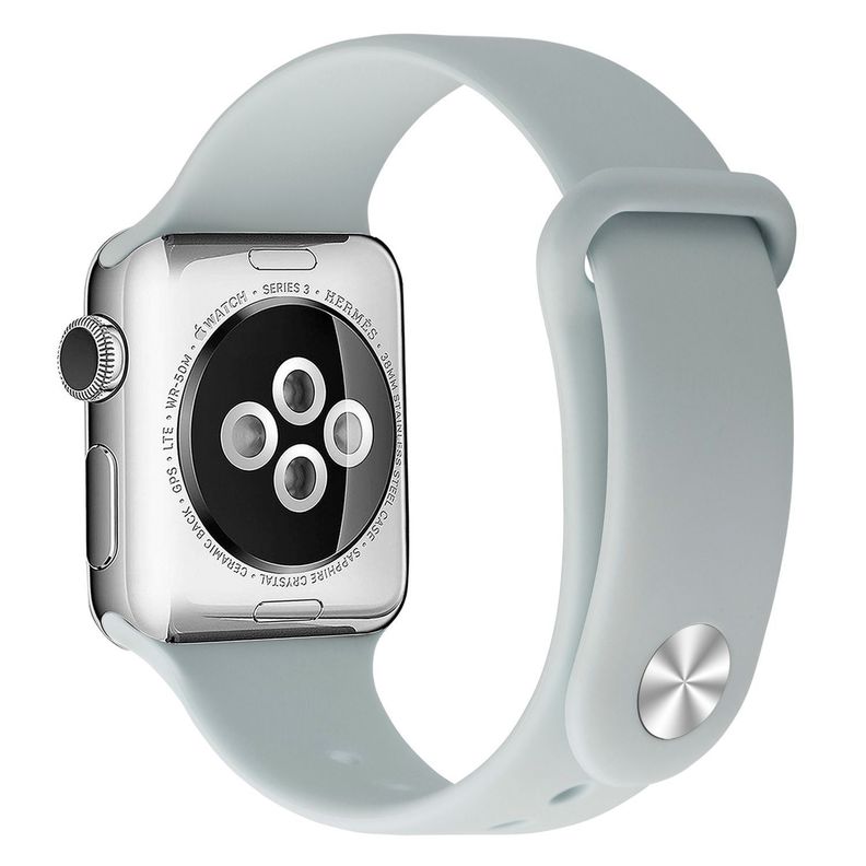 Correa Boton Compatible Iwatch Apple Watch Gris Claro 38-40-41MM-0
