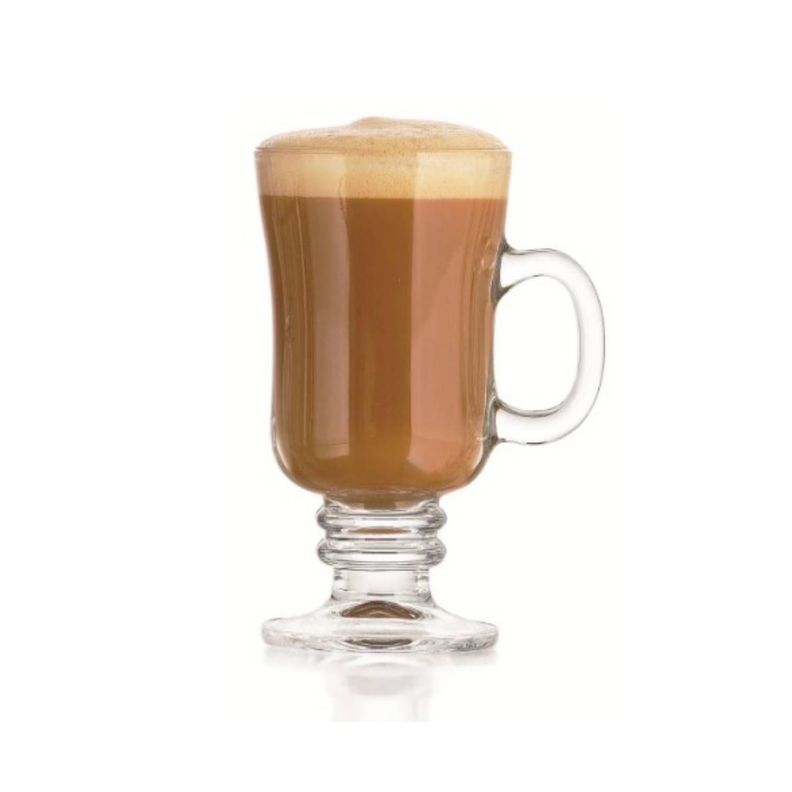 Set 2 Vasos Capuchino Vidrio Cristal Grande 230cc-1