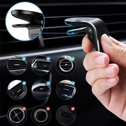 Soporte De Celular Para Auto Con Imán Y Gancho Para Salida De Aire-2