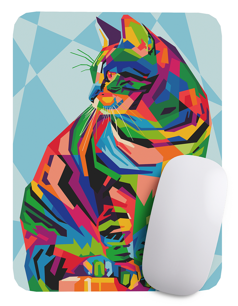 Mouse Pad Gato Arte de animales - 17cm X 21cm D32-1