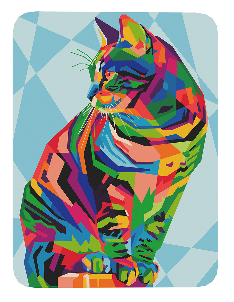 Mouse Pad Gato Arte de animales - 17cm X 21cm D32-0