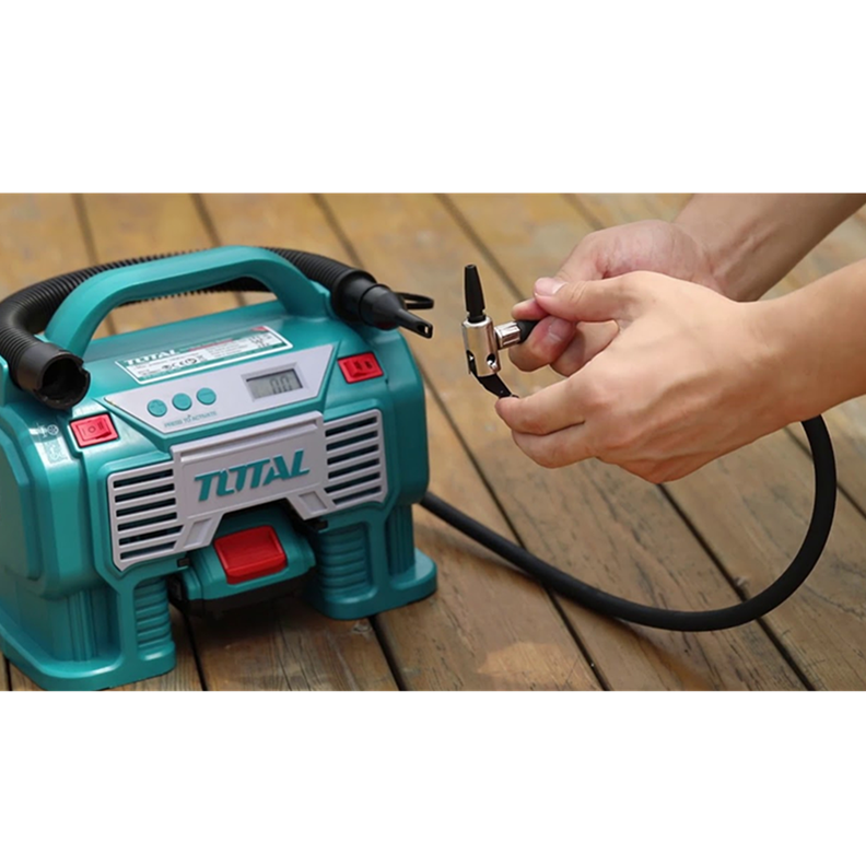 Inflador Compresor Aire 20v Bat+ Carg Total Tacli2002-1