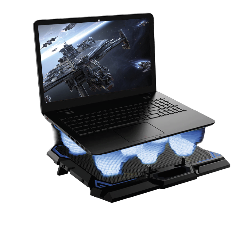 Ventilador de Notebook Gamer 6 Aspas Luz Led Azul Reptilex-1