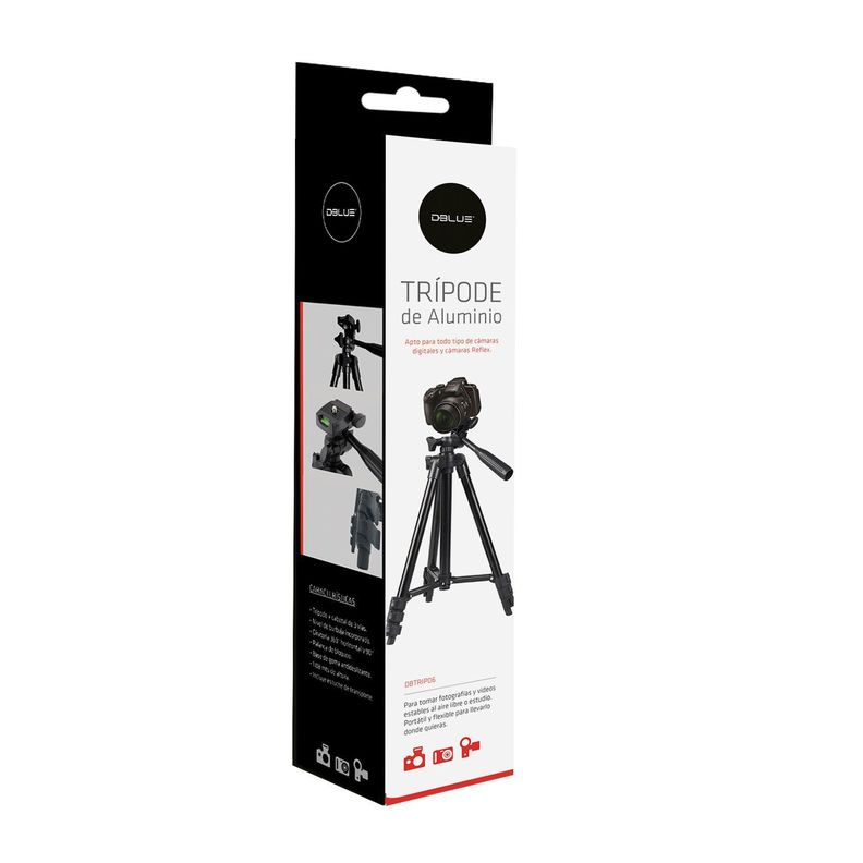 Tripode De Aluminio Para Camaras 1.08mts Con Estuche Dblue-1
