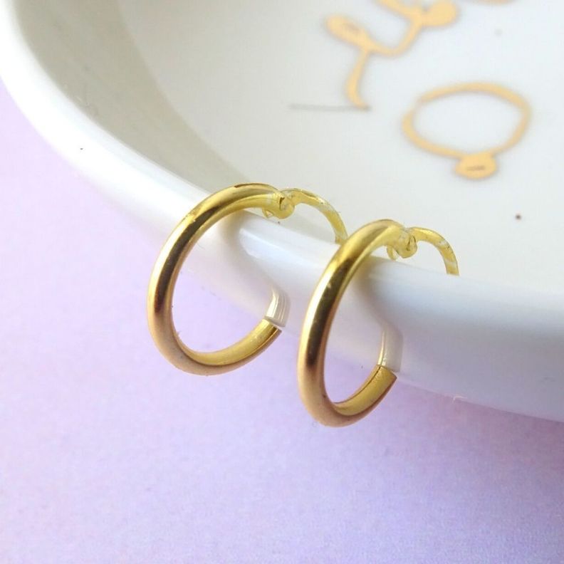 Aros Argollas Plata Bañadas En Oro 18k (15mm) - MABELITA-1