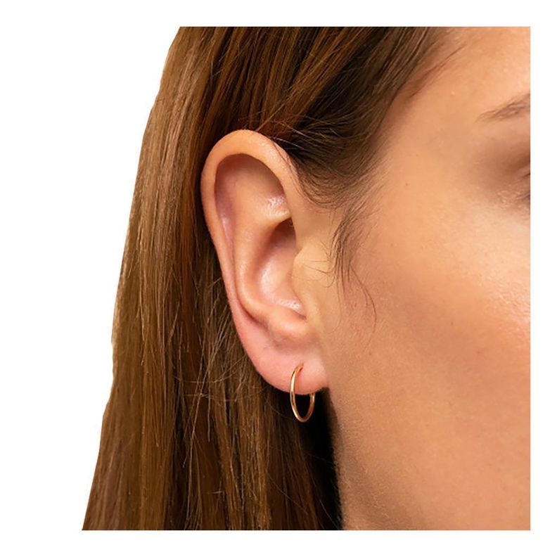 Aros Argollas Plata Bañadas En Oro 18k (15mm) - MABELITA-2