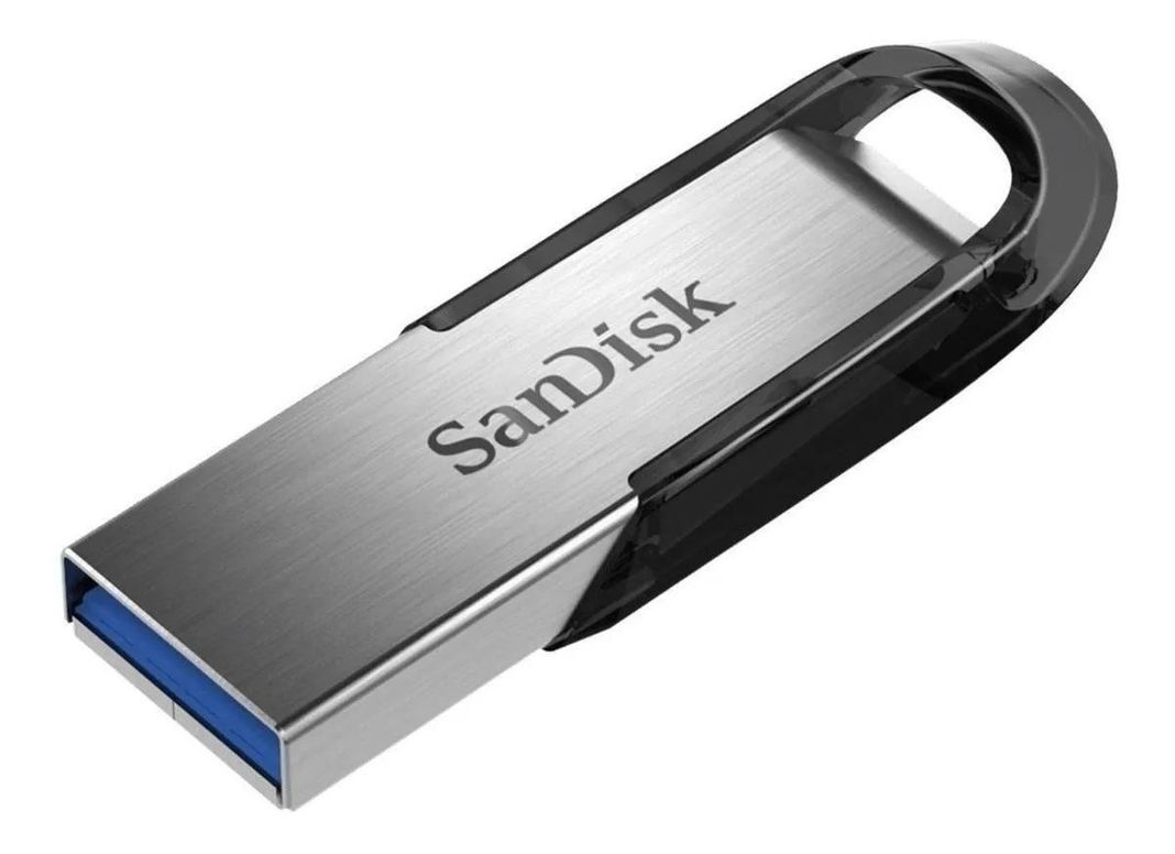Pendrive SanDisk Ultra Flair 64GB 3.0 plateado y negro-0