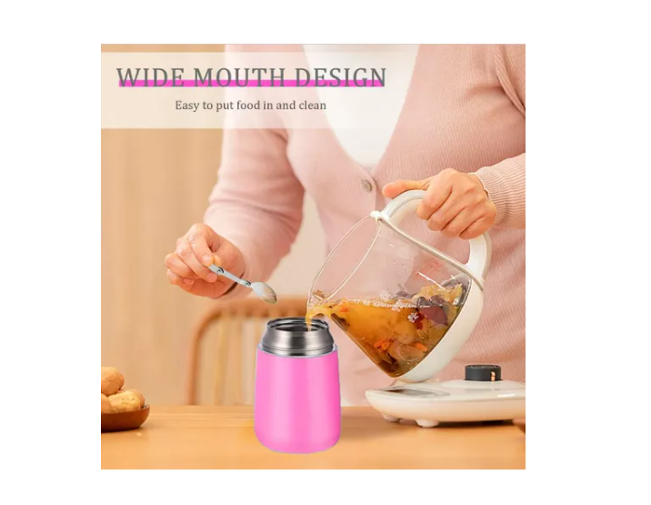Termo De Comida Acero Inoxidable De 650ml + Cuchara-2