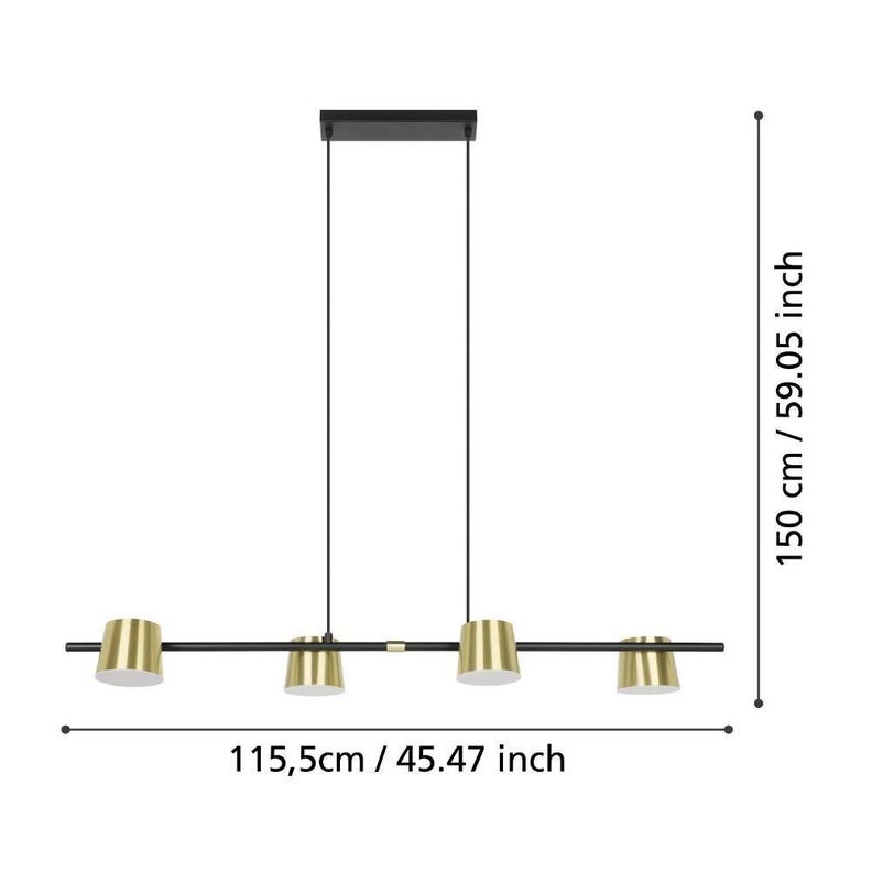 LAMPARA DE COLGAR ALTAMIRA ACERO NEGRO GU10 4X4,6W IP20 COD.39985-1