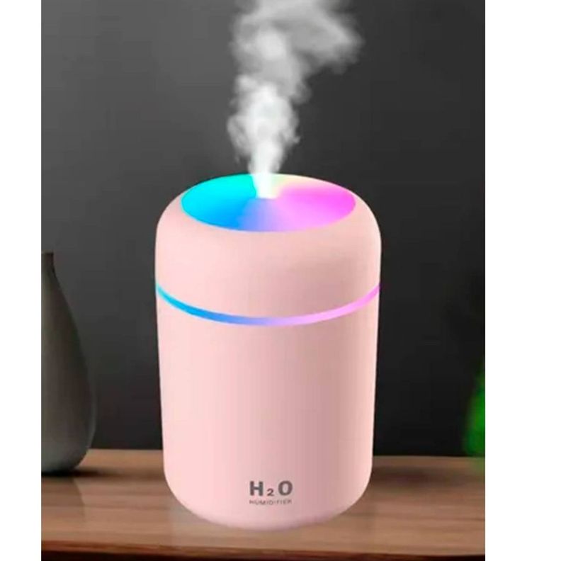 Humificador Difusor De Aire Luz Led Rgb Usb Rosado-2
