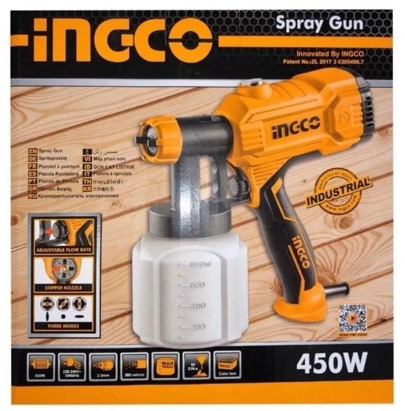 Pistola Para Pintar Eléctrica Ingco 450 W Industri-6