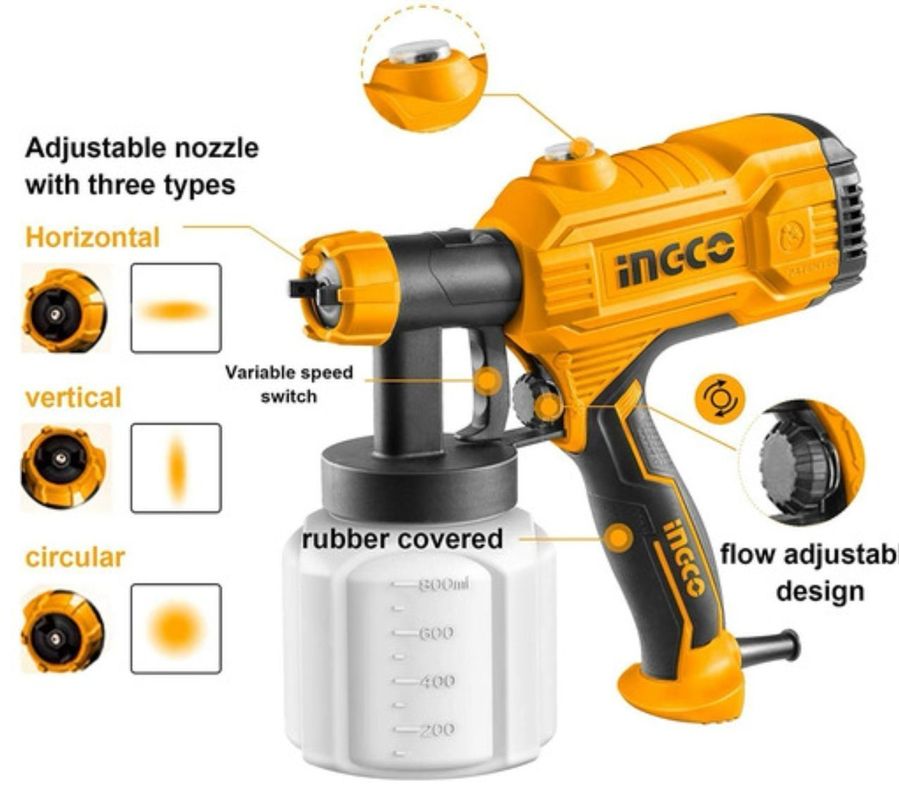 Pistola Para Pintar Eléctrica Ingco 450 W Industri-4