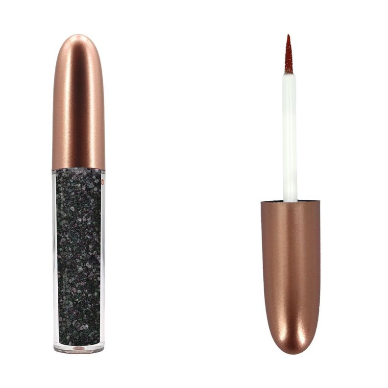  Delineador Ojos Glitter Liquido Escarchado Negro -0