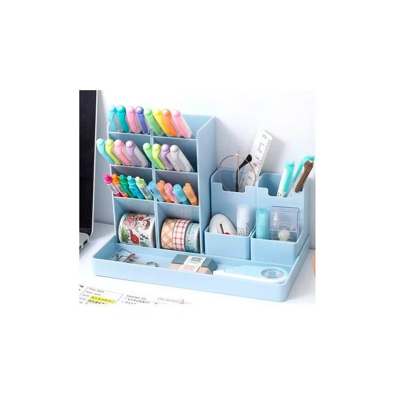 Organizador De Escritorio Portalápices Azul-1