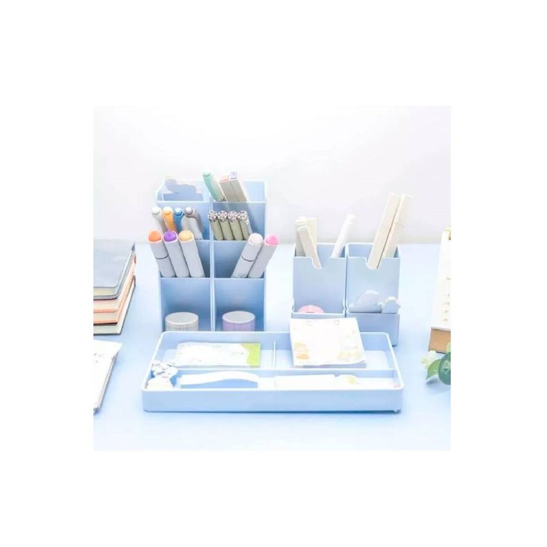 Organizador De Escritorio Portalápices Azul-2