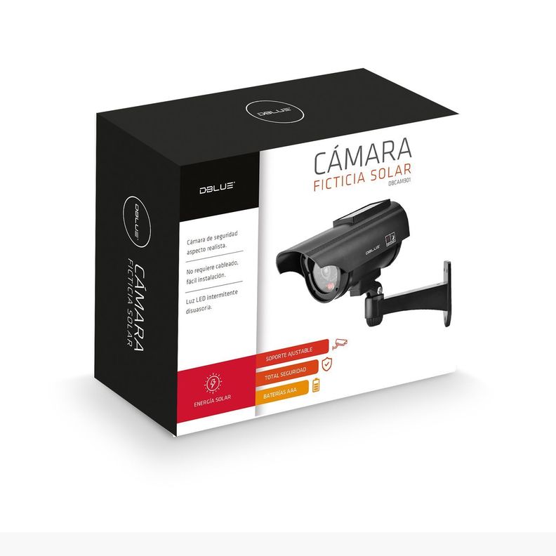 Camara de Seguridad Ficticia Con Panel Solar Dblue-1