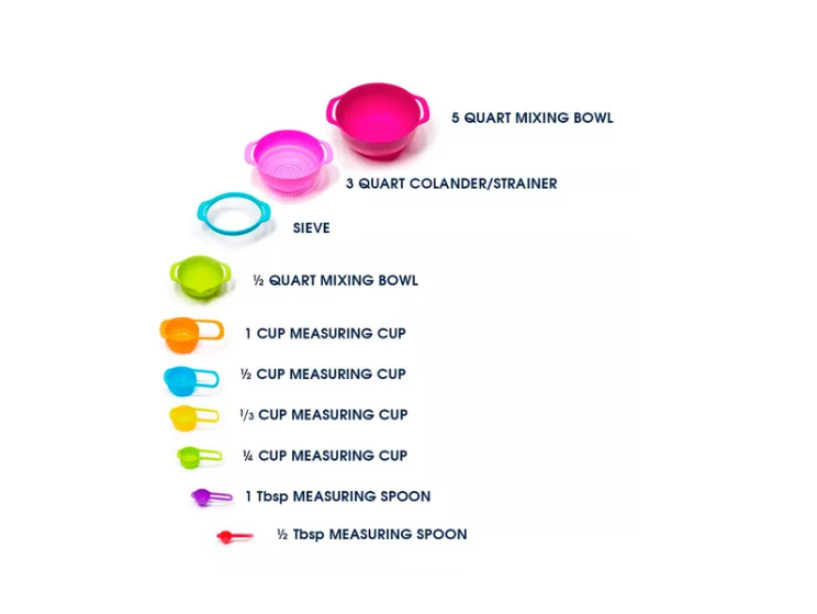Set De Tazas Medidoras Cernidor Colador Bowl -2