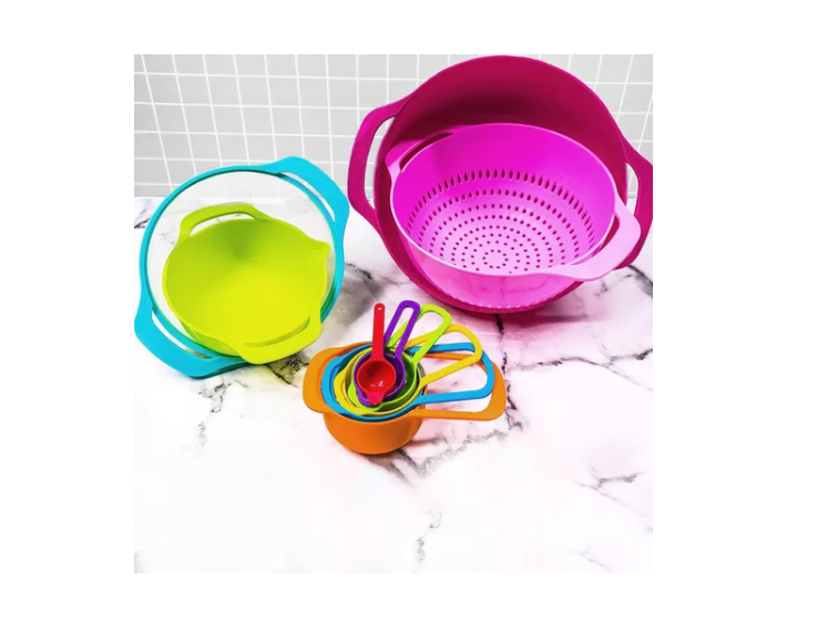 Set De Tazas Medidoras Cernidor Colador Bowl -5