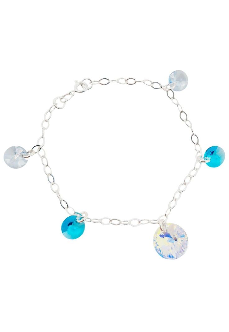 Pulsera Nepal Plata 925 Cristales Turquesa-0