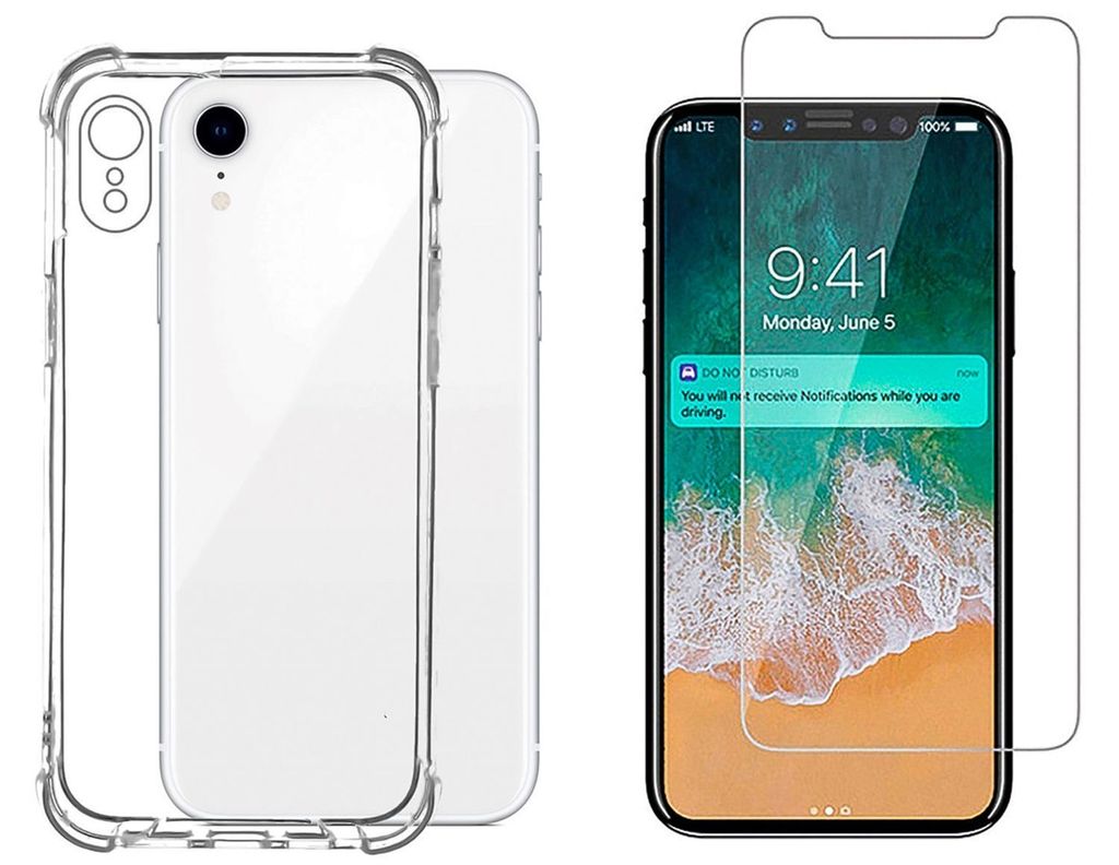 Carcasa Para iPhone XR Y Mica Lamina De Vidrio-0