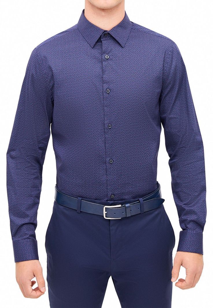 Camisa navy estampado geométrico