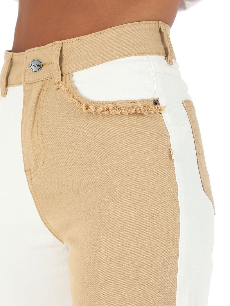 Pantalon Jeans Cortes Chequen Blanco Mujer-3