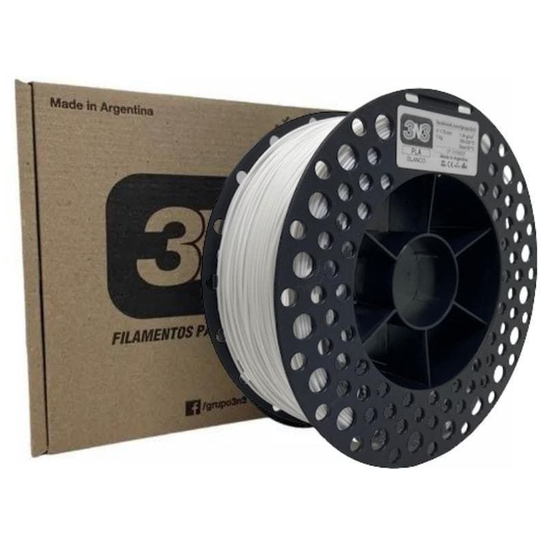 Filamentos Pla 3n3 1kg 1.75mm Blanco-0