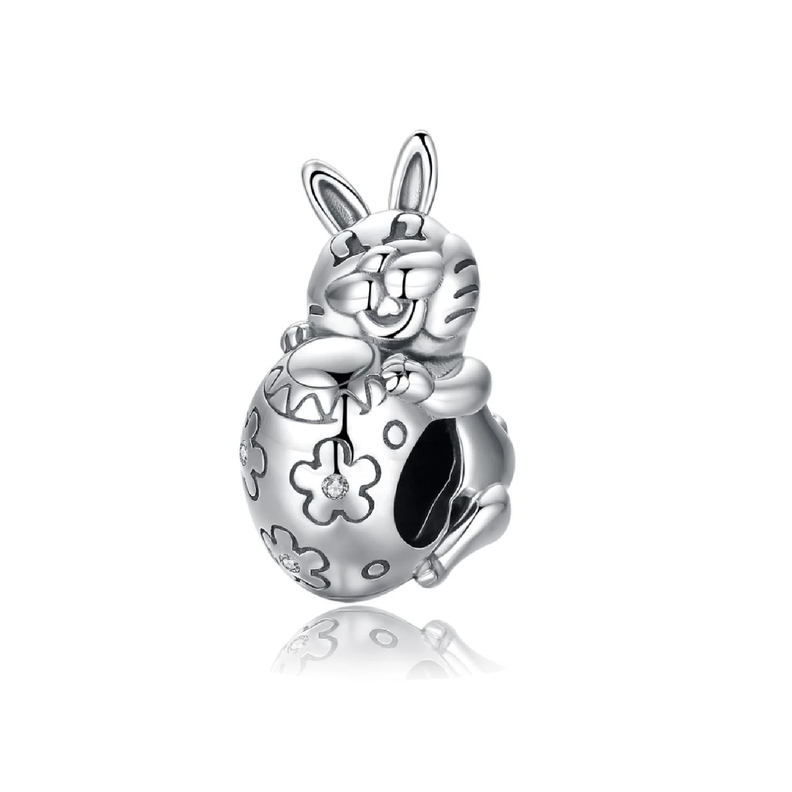 Charm Conejo de Pascua en Plata Fina 925 SILVER HEART-0