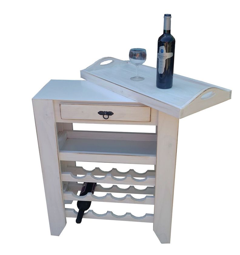 Mesa cava blanca con cubierta blanca desmontable-2