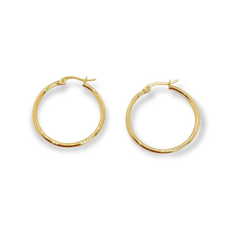 Argollas hoop 25mm chapadas en oro 18k Dorado