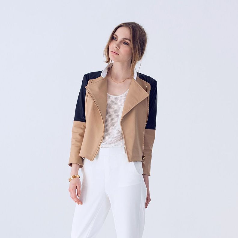 Chaqueta De Cuero Tricolor Kiku Amen-1